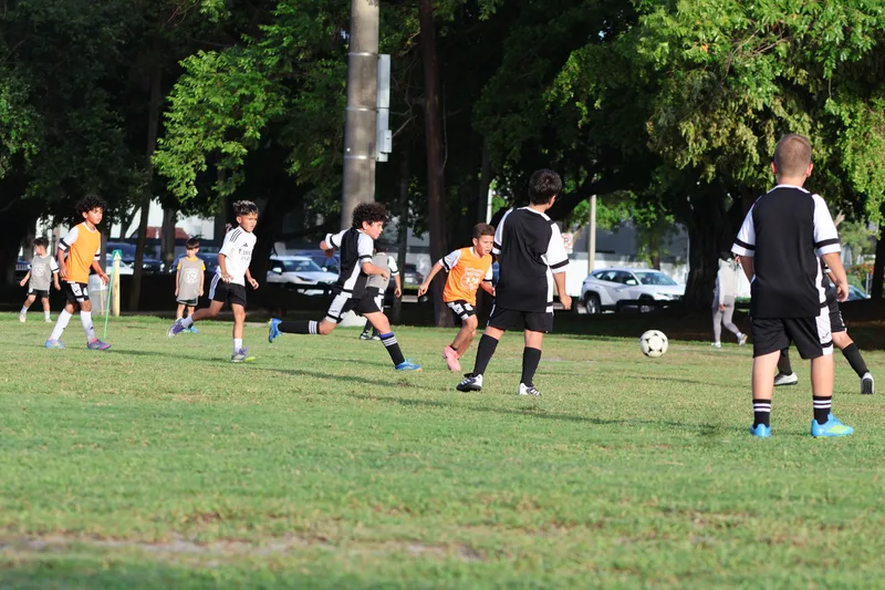 Academy players during a practice match